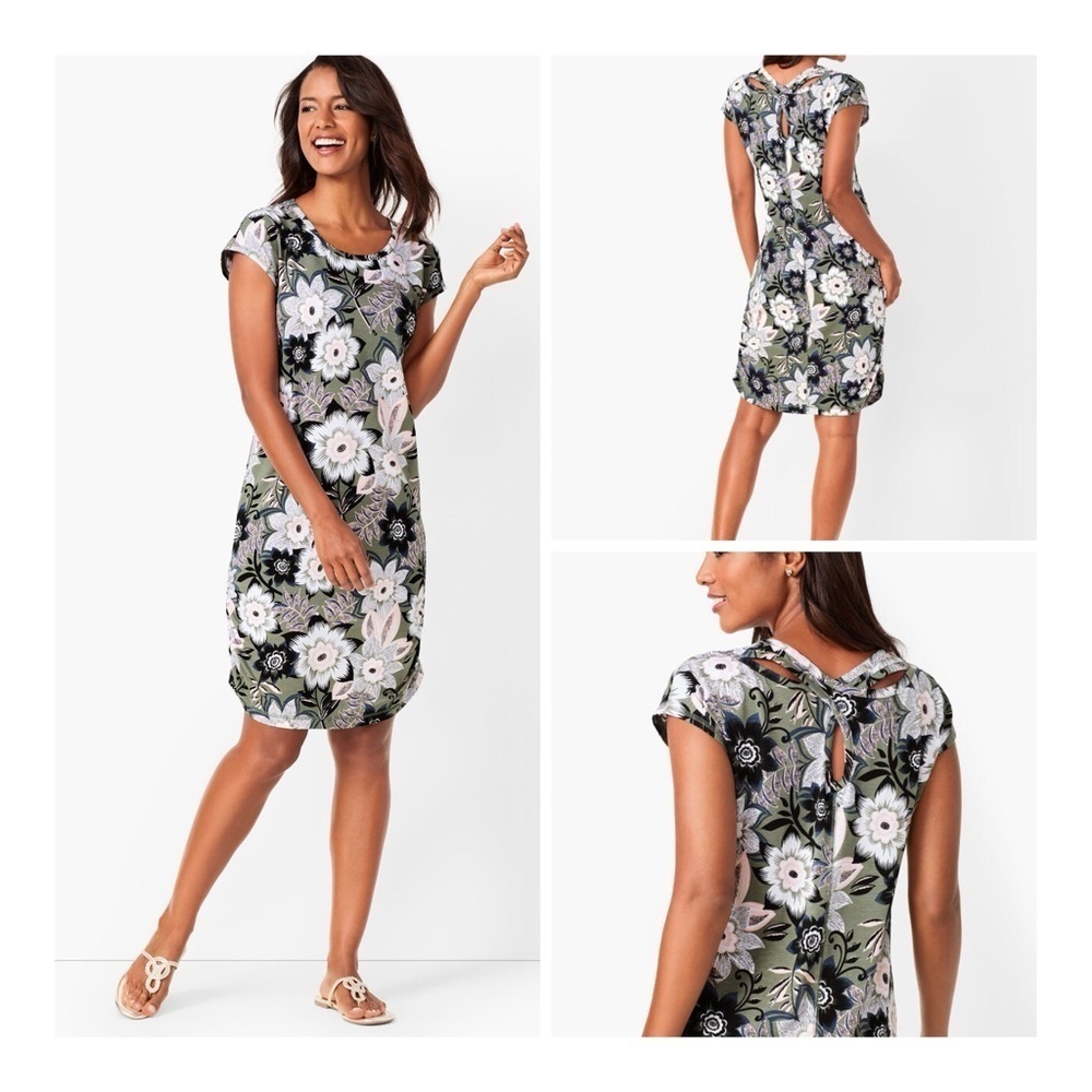 Talbots Tropical Floral Open-Back Dress